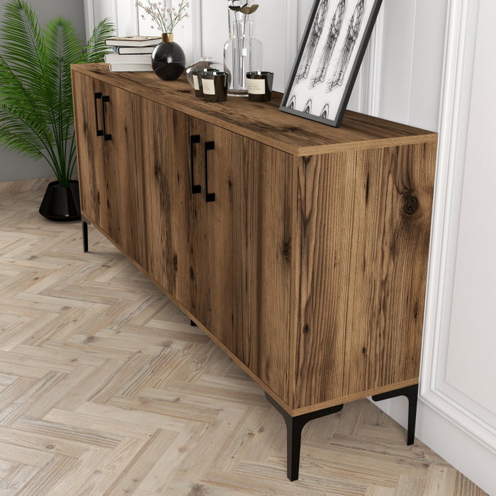 Hanah Home Consola Industrial Kiev - Walnut
